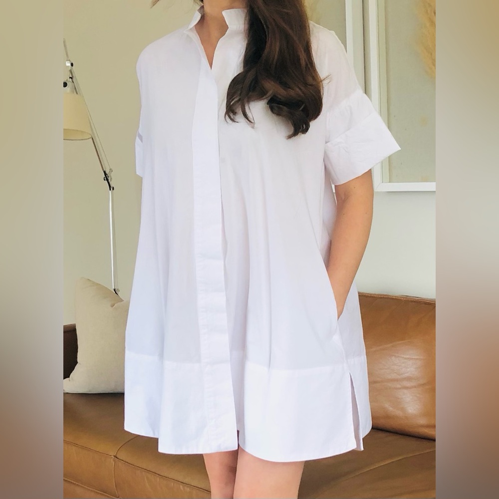 Banana Republic White Rhyah Poplin Mini Dress Size Small